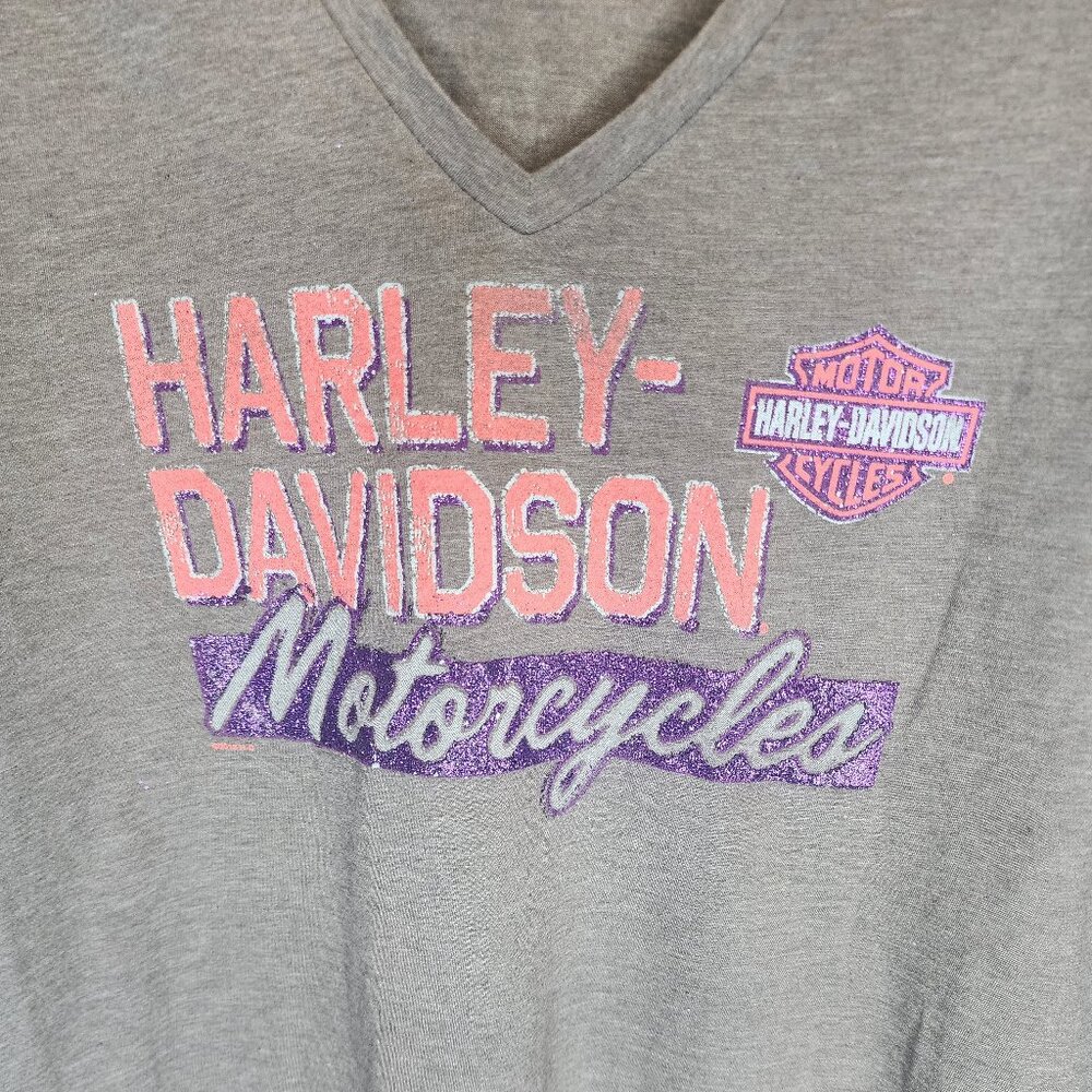 Harley-Davidson Gray Graphic Long Sleeve Tee - Size XXL, Lightly Worn